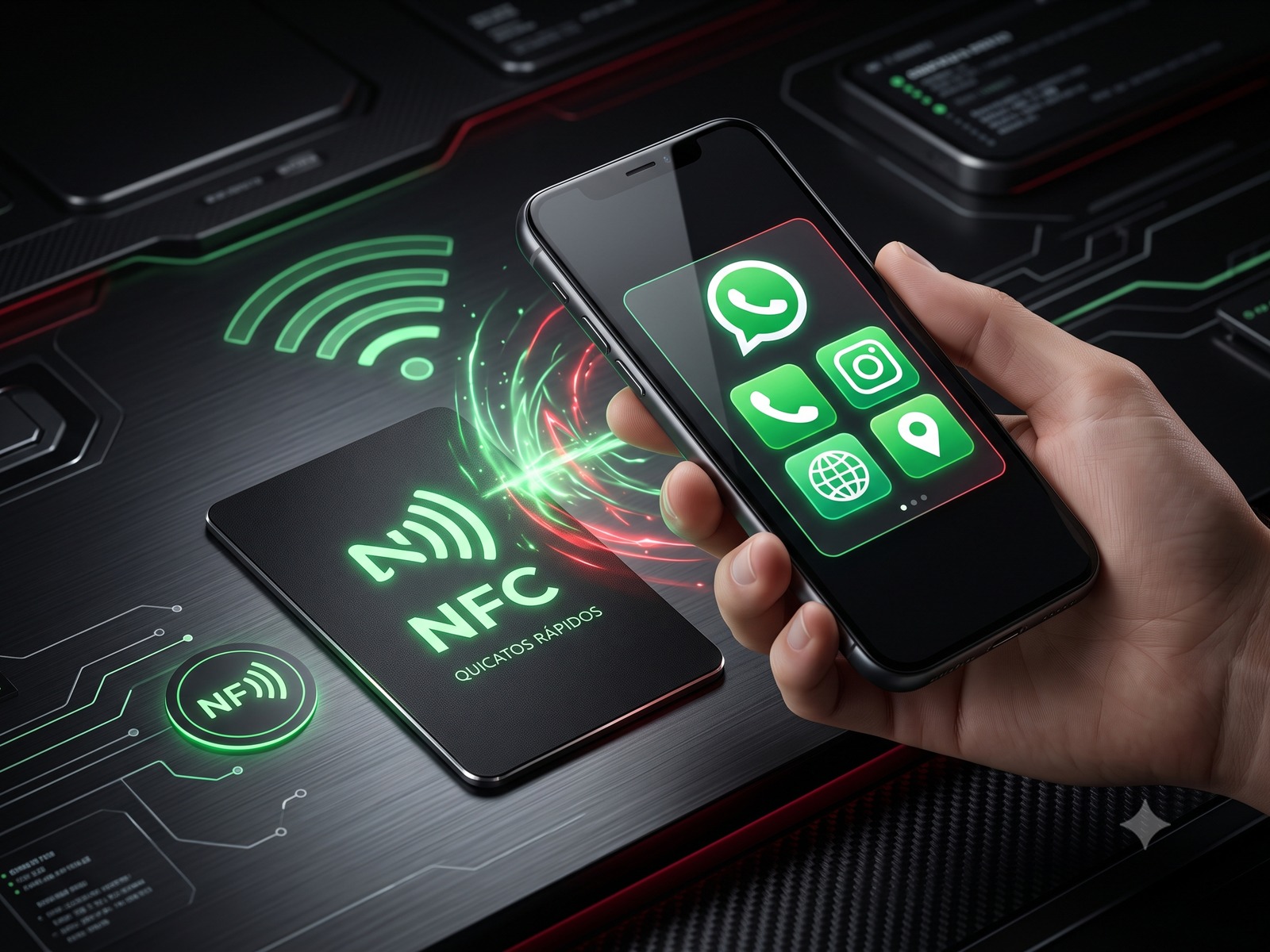 Adesivo, cartão e chaveiro NFC para passar contatos pelo celular