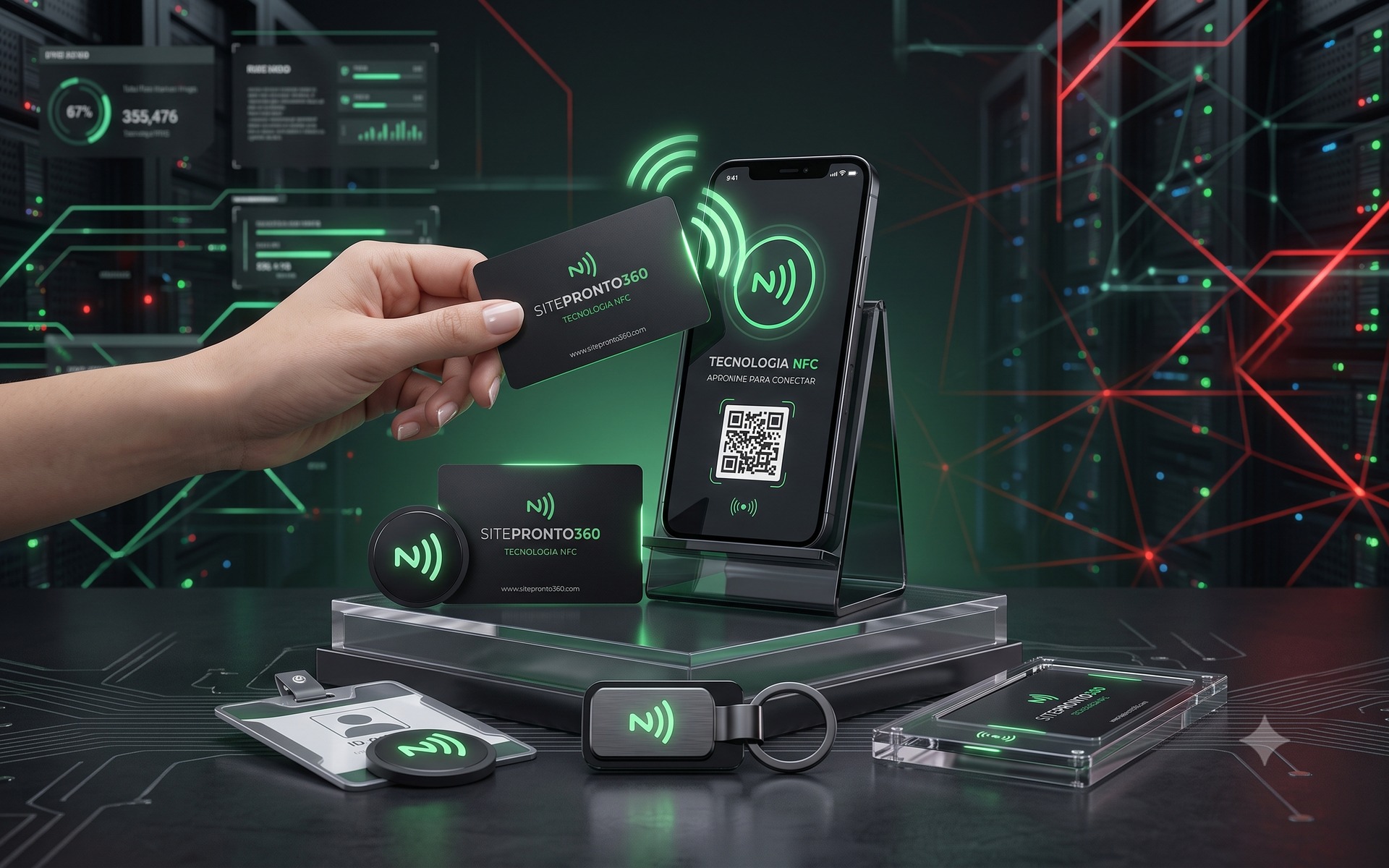 Produtos NFC SitePronto360 para contatos, catálogo, cardápio e pagamentos